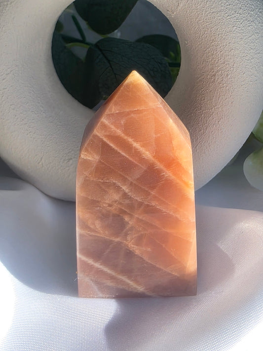 Peach Moonstone with Sunstone Flash #j4 – Radiance, Intuition and Inner Joy