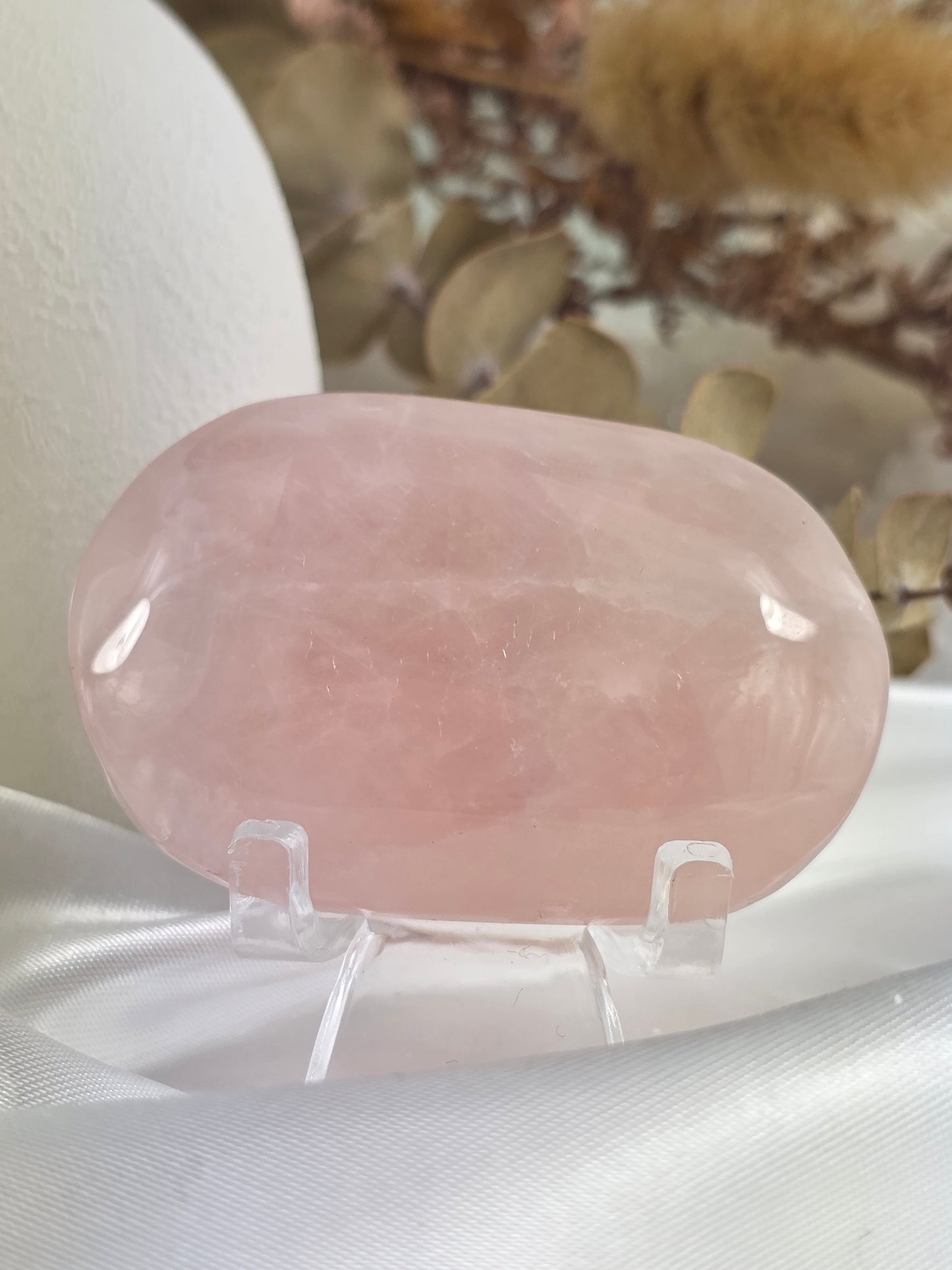 Rose Quartz Palm Stone #L10 – Self Love and Heart Healing
