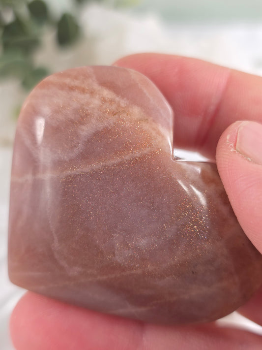 Peach Moonstone Heart #P10 – Emotional Balance and Inner Strength