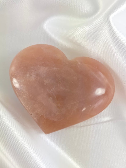Peach Moonstone Heart #P9 – Emotional Balance and Inner Strength