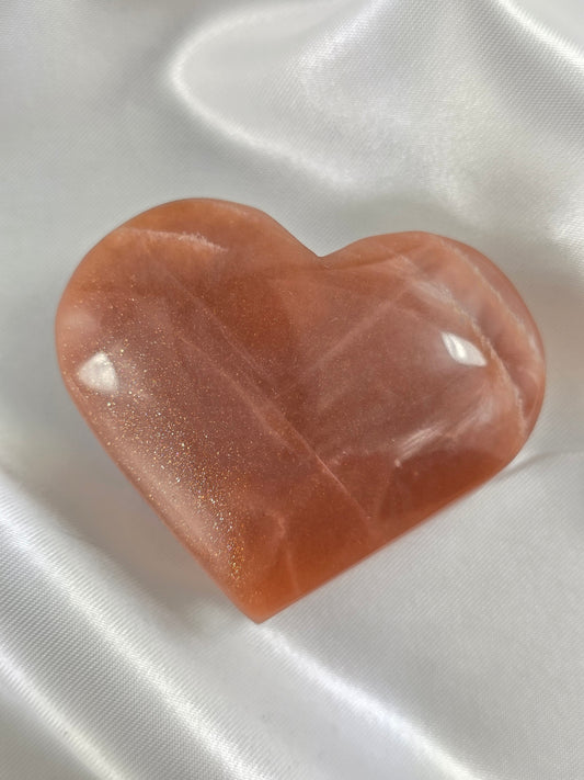 Peach Moonstone Heart #P6 – Emotional Balance and Inner Strength