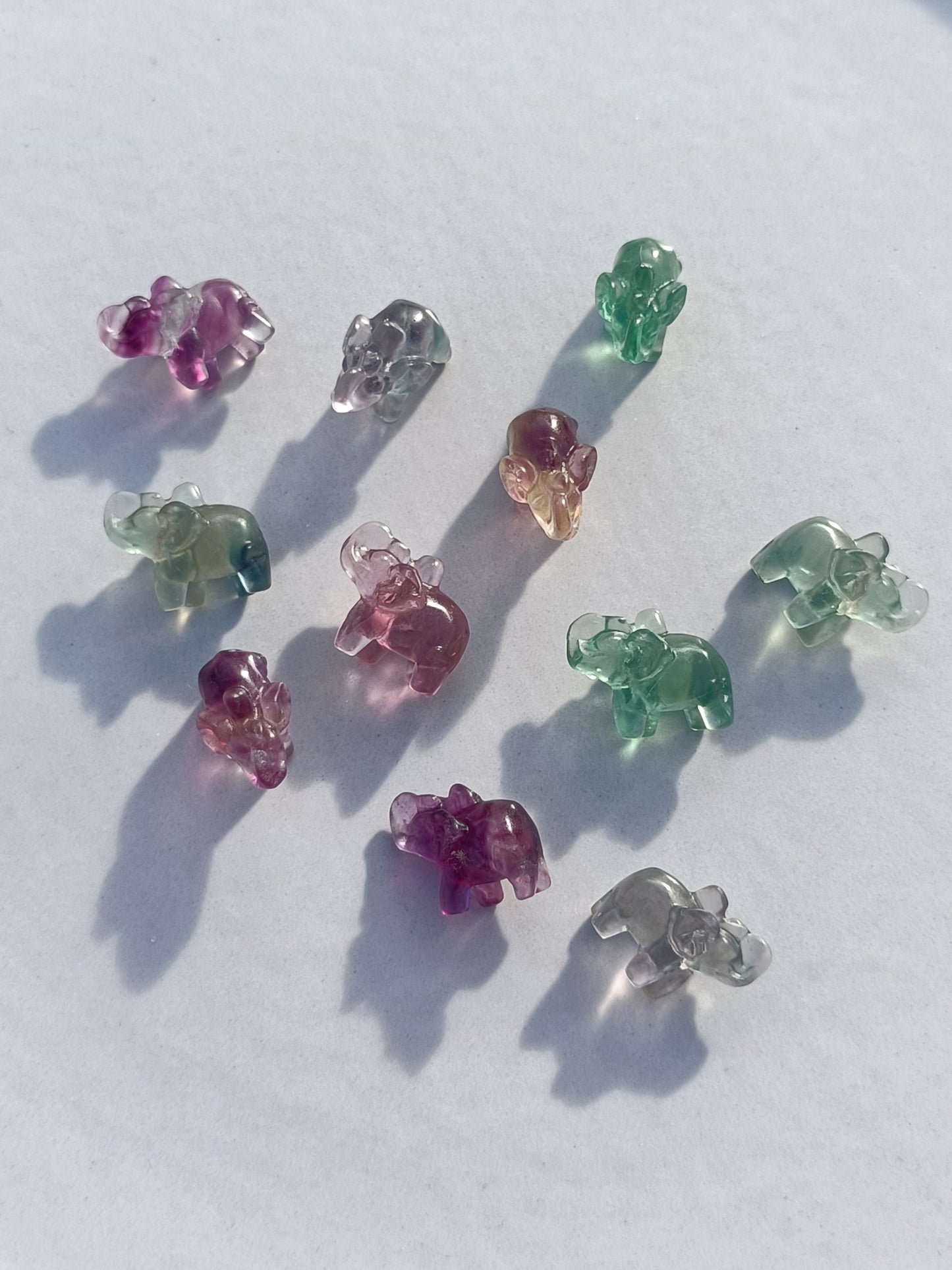 Rainbow Fluorite Mini Elephant – Calm, Clarity and Soul Connection