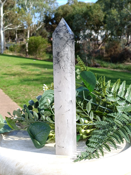 Tourmalinated Quartz Tower #250 – Clarity, Protection and Grounded Energy