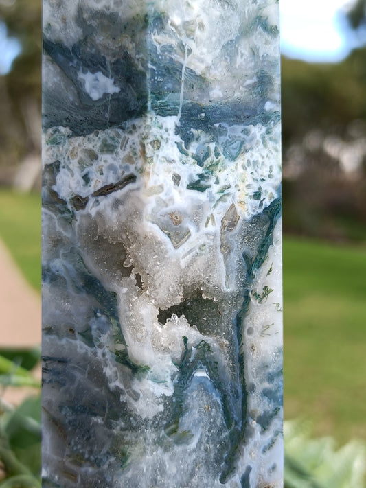 Moss Agate Tower #219 – Growth, Renewal and Connection to Earth