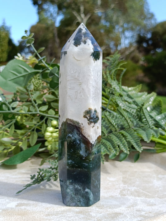 Moss Agate Tower #206 – Growth, Renewal and Connection to Earth