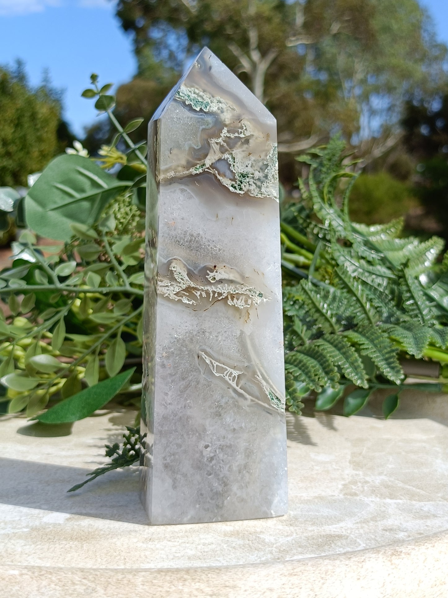 Moss Agate Tower #217 – Growth, Renewal and Connection to Earth