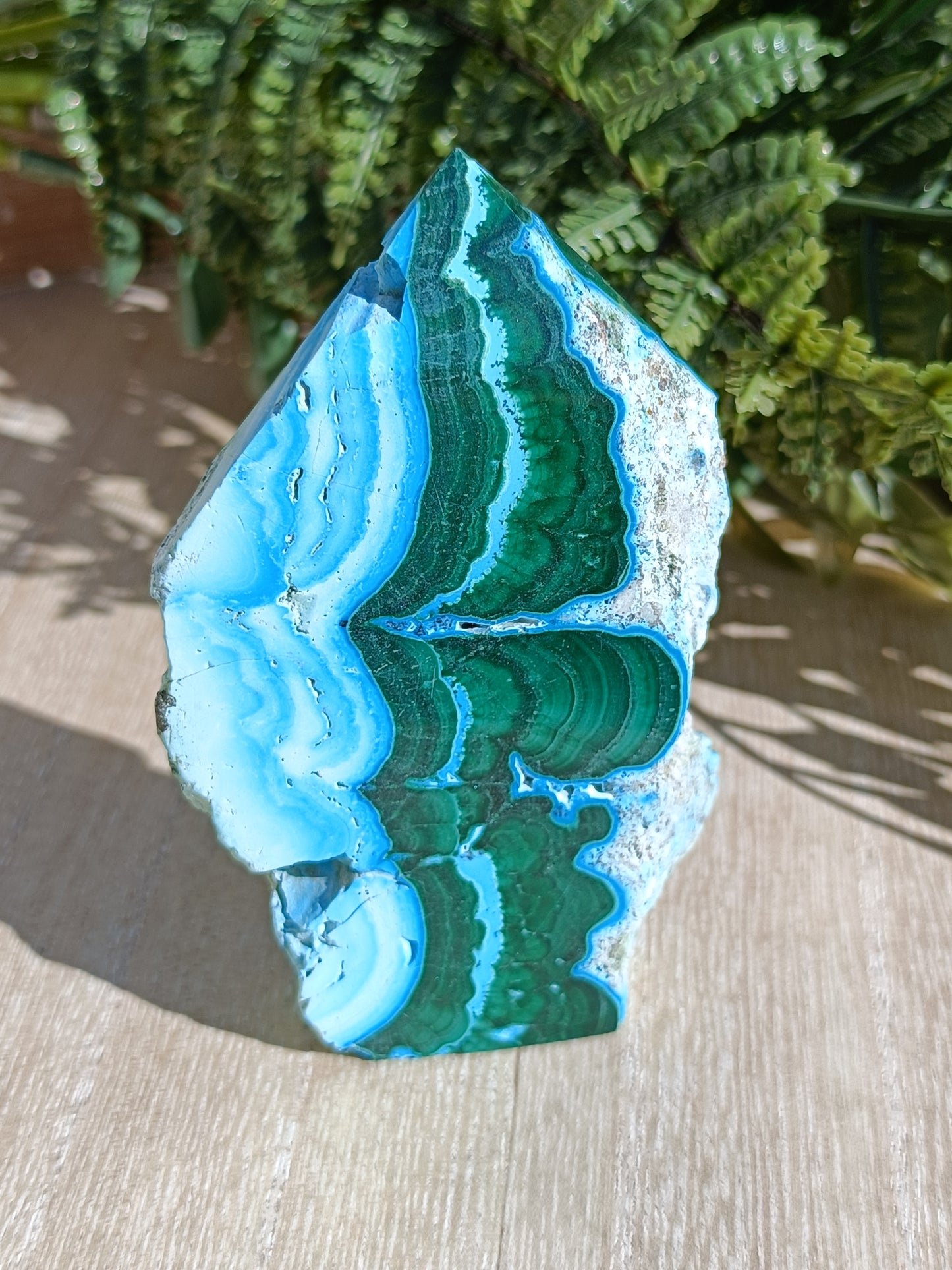 Malachite and Chrysocolla Point #293 – Empowerment, Healing and Divine Feminine Energy