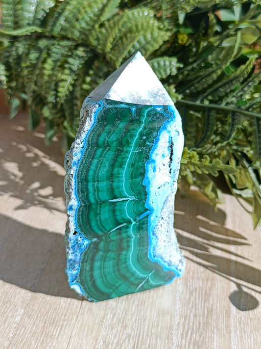 Malachite and Chrysocolla Point #292 – Empowerment, Healing and Divine Feminine Energy