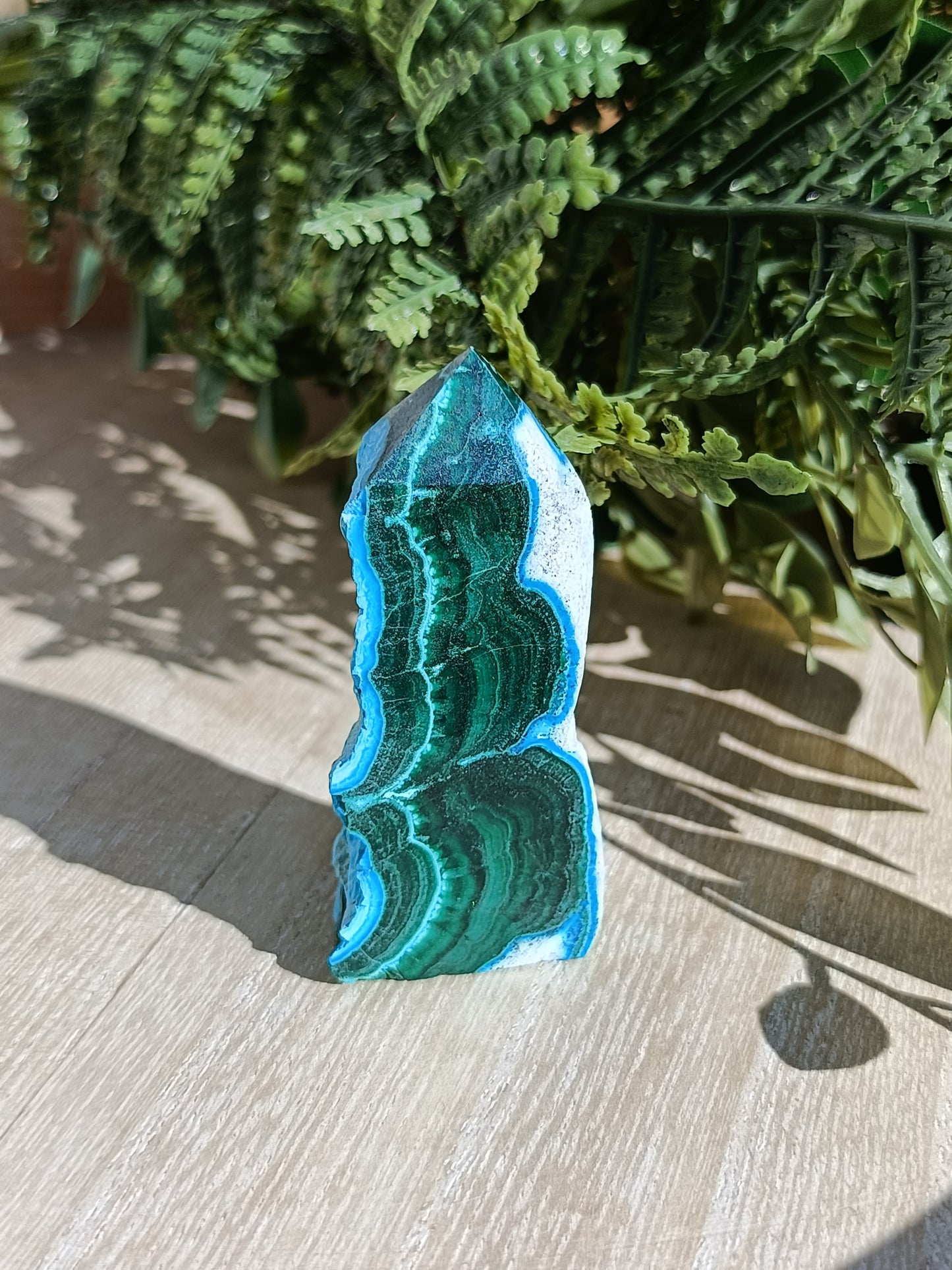 Malachite and Chrysocolla Point #285 – Empowerment, Healing and Divine Feminine Energy