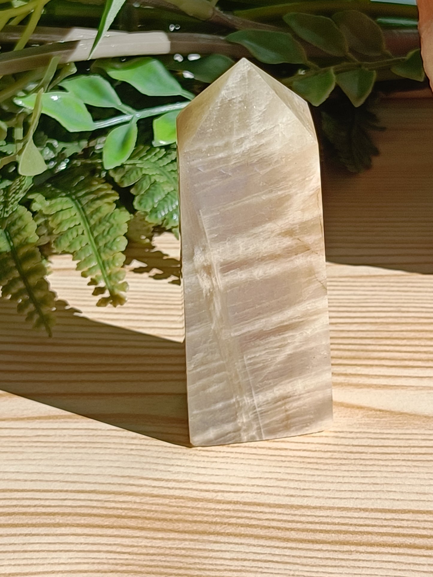 Moonstone Point #K10 – Intuition, Divine Feminine Energy and Emotional Balance