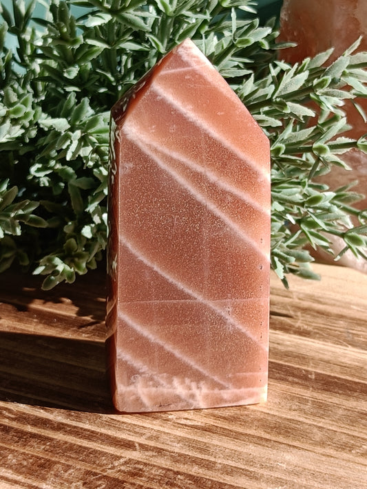 Peach Moonstone with Sunstone Flash #H6 – Radiance, Intuition and Inner Joy