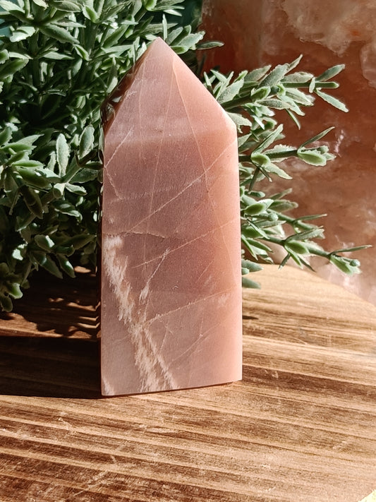 Peach Moonstone with Sunstone Flash #H8 – Radiance, Intuition and Inner Joy