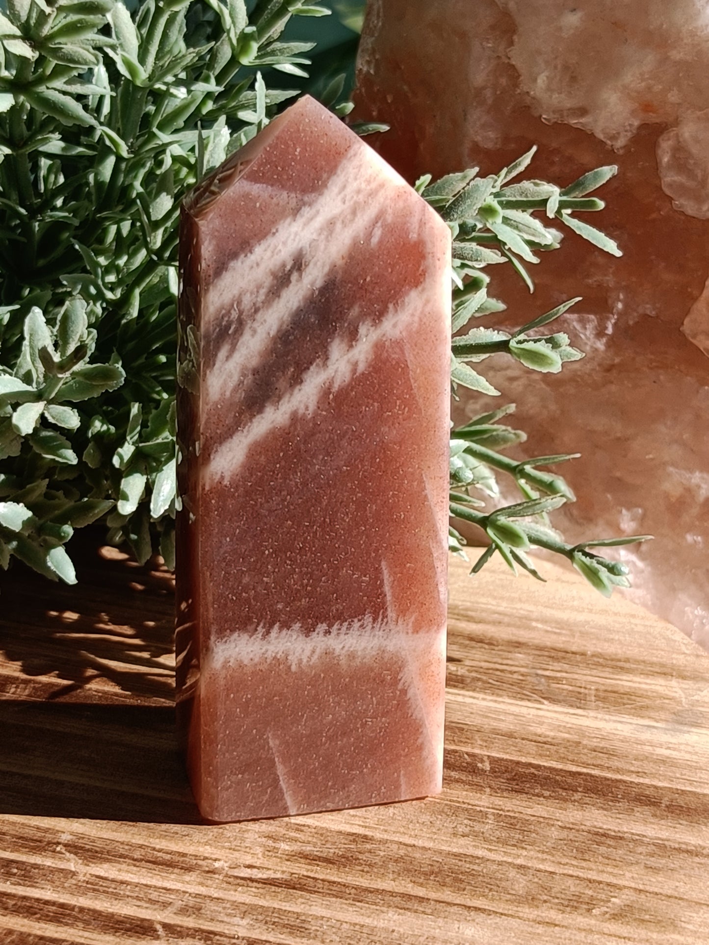 Peach Moonstone with Sunstone Flash #H7 – Radiance, Intuition and Inner Joy