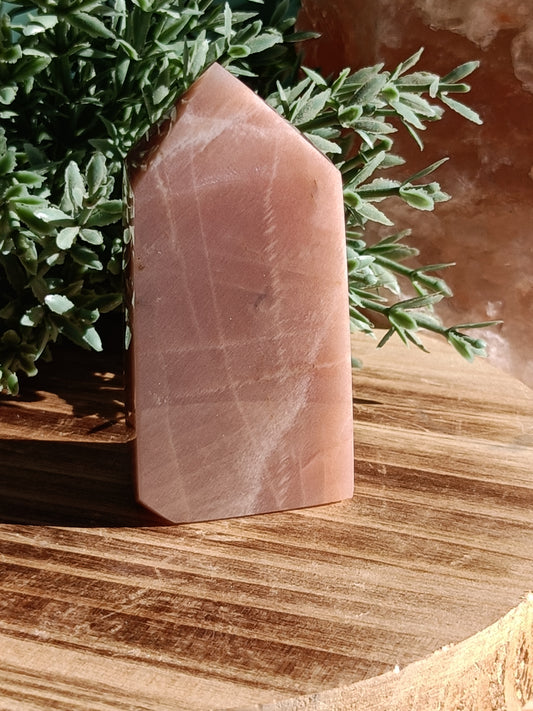 Peach Moonstone with Sunstone Flash #H10 – Radiance, Intuition and Inner Joy