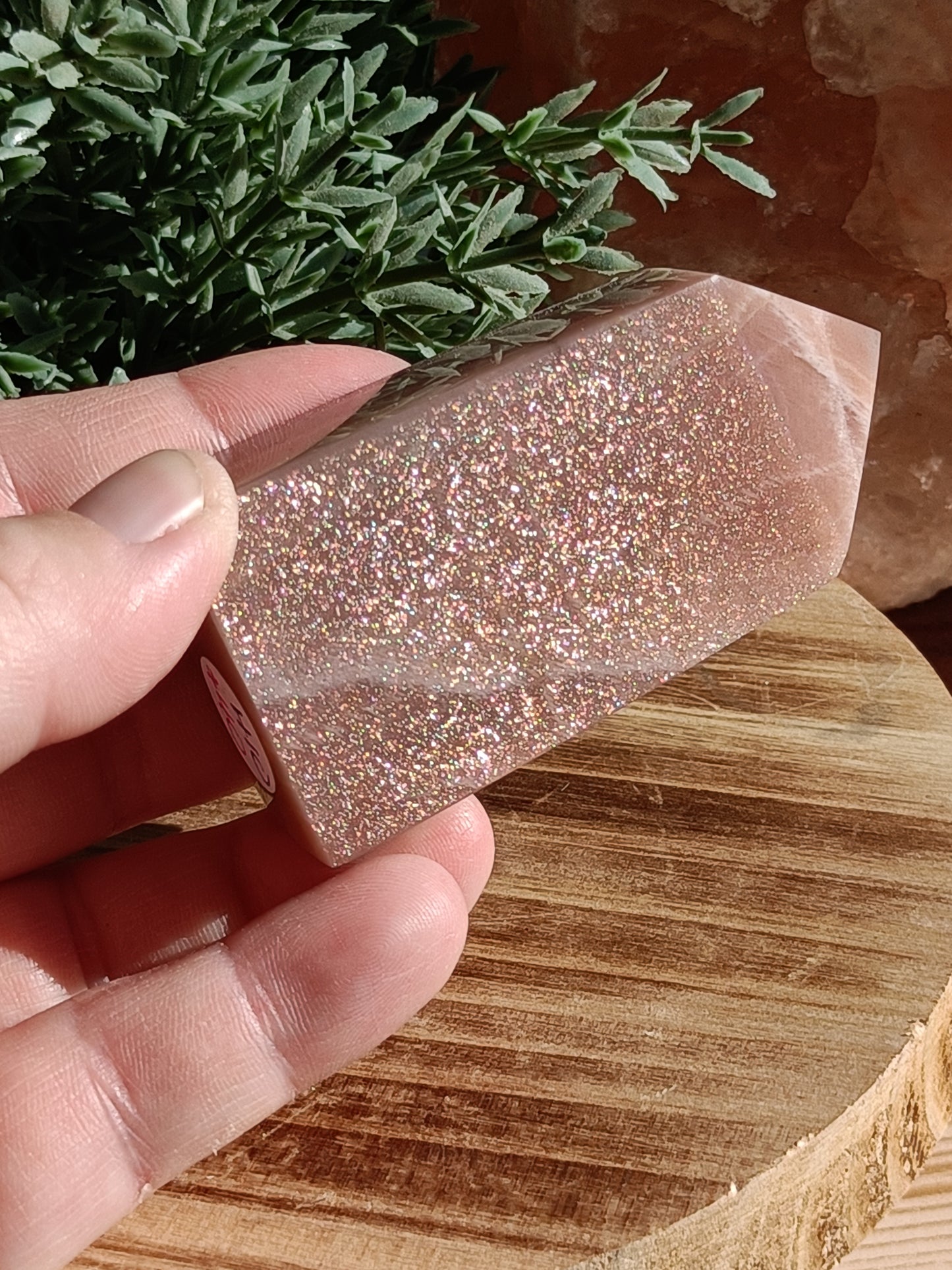 Peach Moonstone with Sunstone Flash #H10 – Radiance, Intuition and Inner Joy