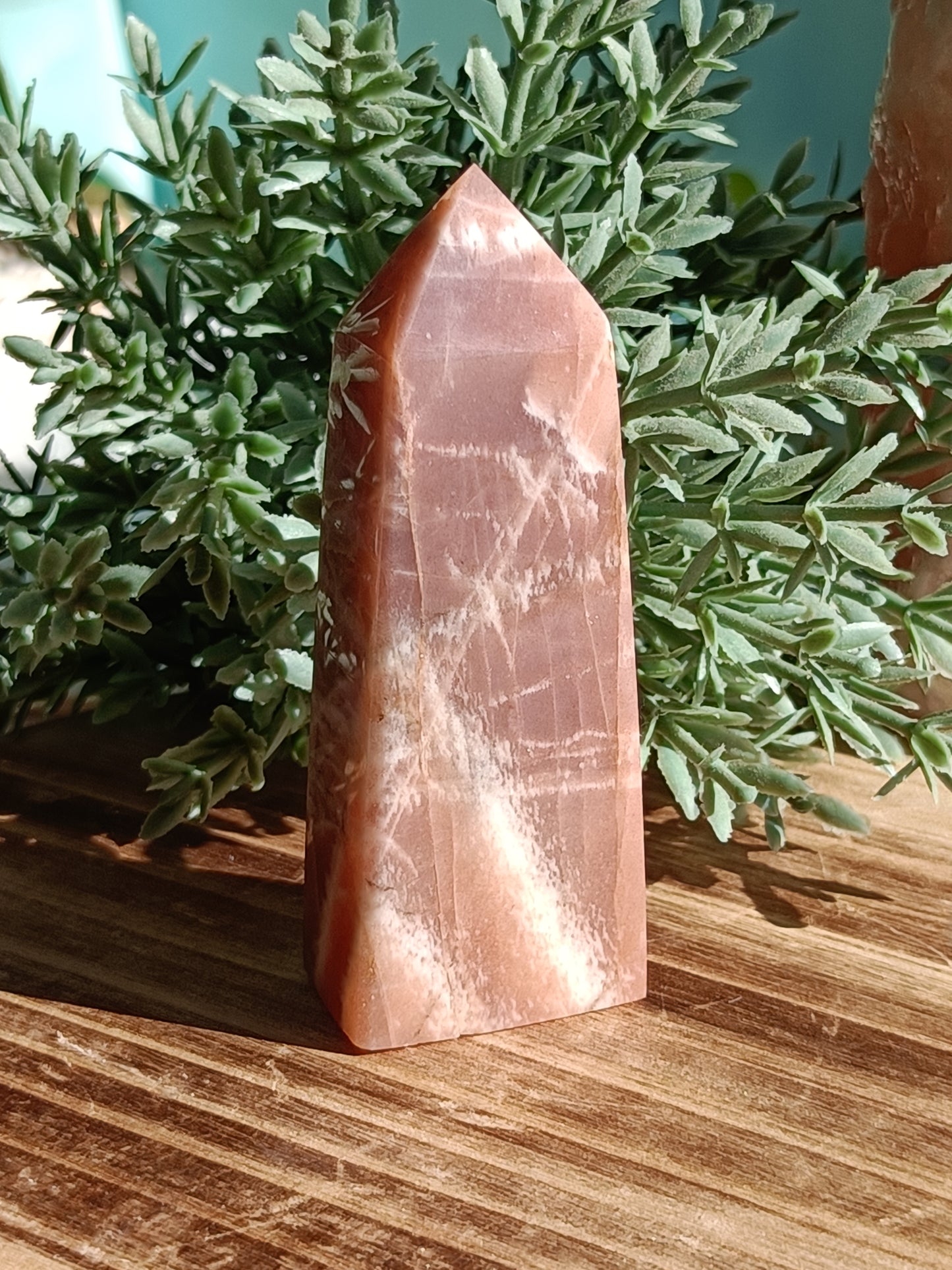 Peach Moonstone with Sunstone Flash #H9 – Radiance, Intuition and Inner Joy