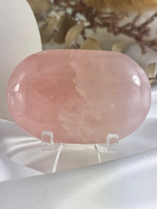 Rose Quartz Palm Stone #N1 - Crystal of Unconditional Love & Healing | Heart Chakra Stone for Self-Love & Emotional Balance