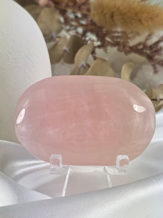 Rose Quartz Palm Stone #L4 - Crystal of Unconditional Love & Healing | Heart Chakra Stone for Self-Love & Emotional Balance