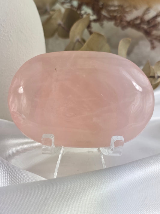 Rose Quartz Palm Stone #L7 - Crystal of Unconditional Love & Healing | Heart Chakra Stone for Self-Love & Emotional Balance