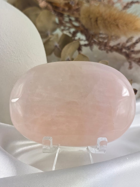 Rose Quartz Palm Stone #M5 - Crystal of Unconditional Love & Healing | Heart Chakra Stone for Self-Love & Emotional Balance