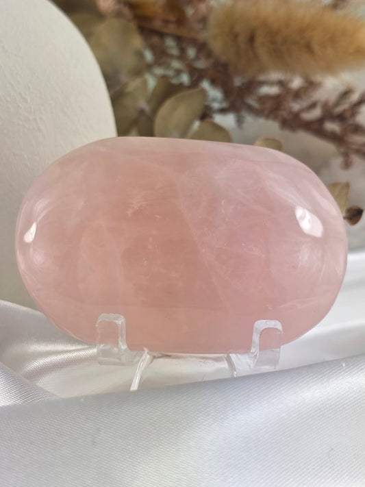 Rose Quartz Palm Stone #M1 - Crystal of Unconditional Love & Healing | Heart Chakra Stone for Self-Love & Emotional Balance
