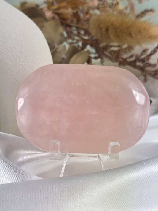 Rose Quartz Palm Stone #M4 - Crystal of Unconditional Love & Healing | Heart Chakra Stone for Self-Love & Emotional Balance