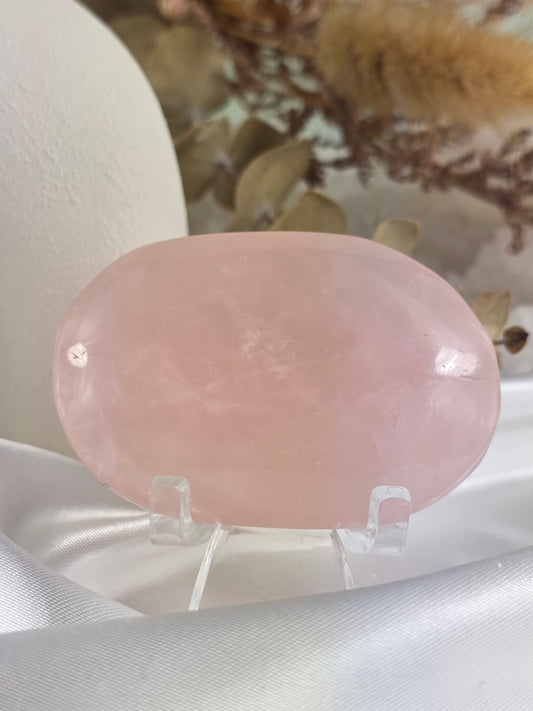 Rose Quartz Palm Stone #M7 - Crystal of Unconditional Love & Healing | Heart Chakra Stone for Self-Love & Emotional Balance