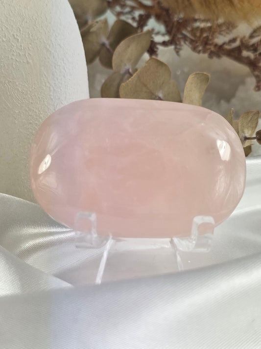 Rose Quartz Palm Stone #M8 - Crystal of Unconditional Love & Healing | Heart Chakra Stone for Self-Love & Emotional Balance