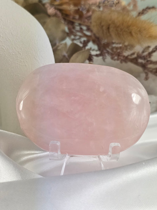 Rose Quartz Palm Stone #M2 - Crystal of Unconditional Love & Healing | Heart Chakra Stone for Self-Love & Emotional Balance