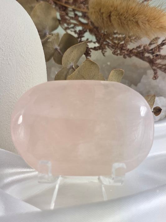 Rose Quartz Palm Stone #N2 - Crystal of Unconditional Love & Healing | Heart Chakra Stone for Self-Love & Emotional Balance