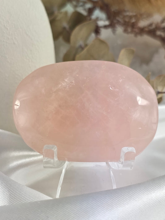 Rose Quartz Palm Stone #L6 - Crystal of Unconditional Love & Healing | Heart Chakra Stone for Self-Love & Emotional Balance