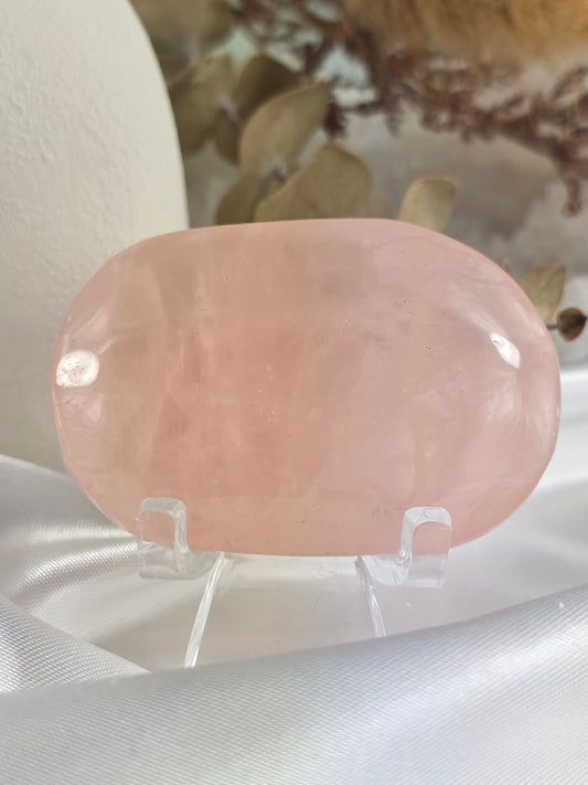 Rose Quartz Palm Stone #M3 - Crystal of Unconditional Love & Healing | Heart Chakra Stone for Self-Love & Emotional Balance