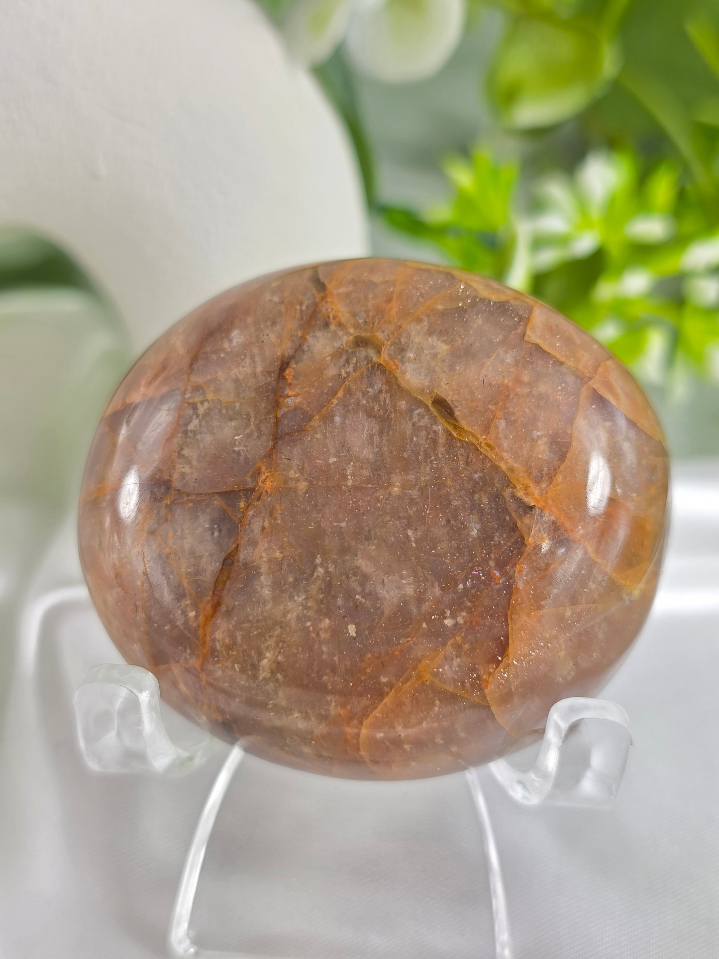 Sunstone Palm Stone #Q9 – Crystal for Confidence, Joy & Personal Power | Solar Plexus Chakra Stone for Positivity & Self-Worth