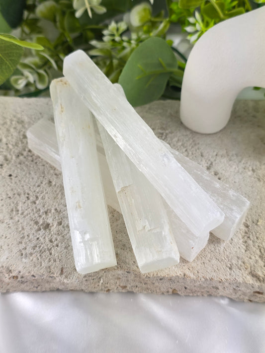 10cm Selenite Rods – Crystal for Cleansing, Clarity & Spiritual Connection | Crown Chakra Stone for Energy Clearing & Light Alignment
