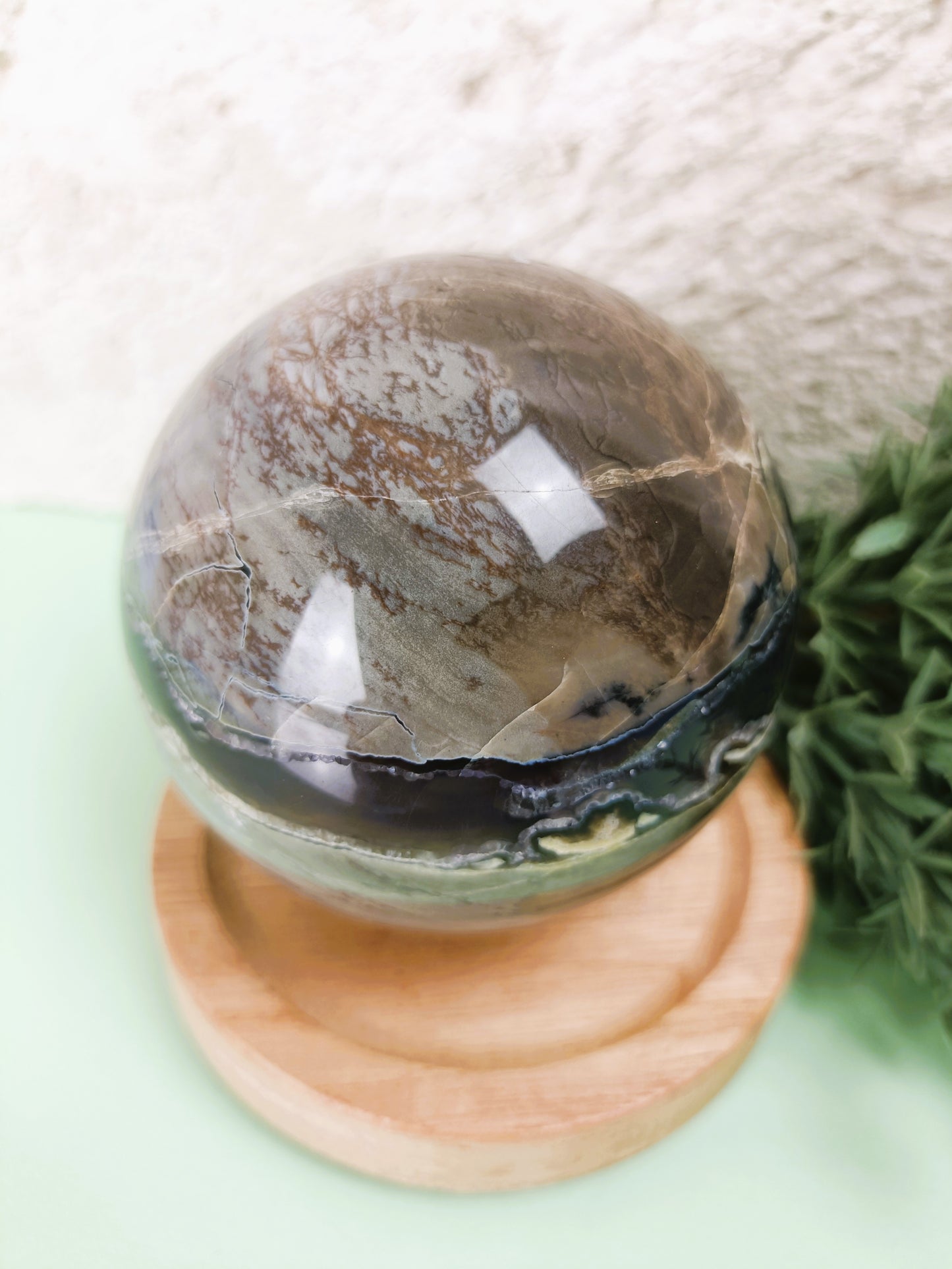 Volcanic Agate Sphere (UV reactive) #175