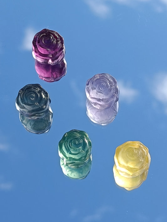 Rainbow Fluorite Mini Rose – Calm, Clarity and Soul Connection