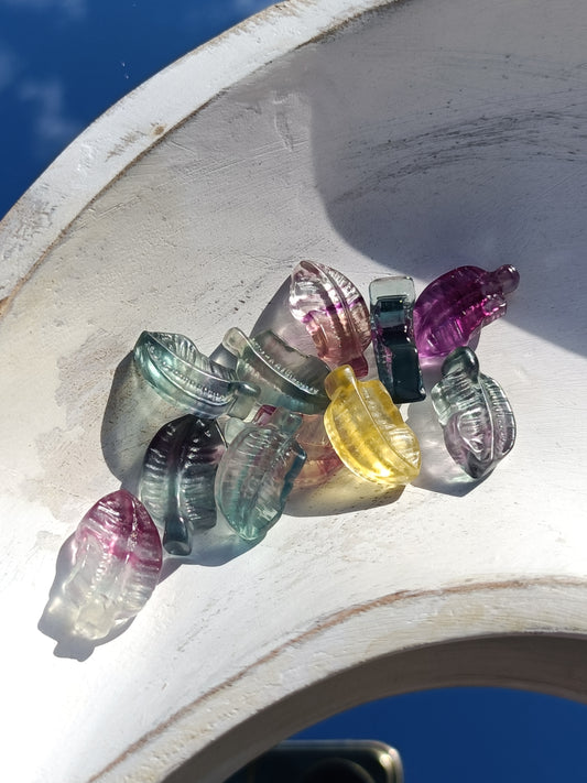 Rainbow Fluorite Mini Feather – Calm, Clarity and Soul Connection