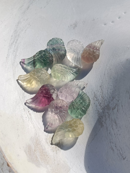 Rainbow Fluorite Mini Angel Wing – Calm, Clarity and Soul Connection