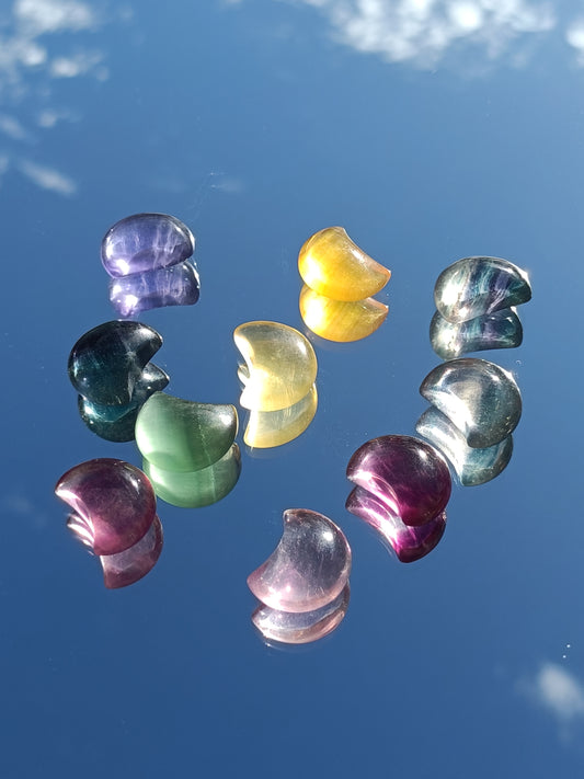 Rainbow Fluorite Mini Moon