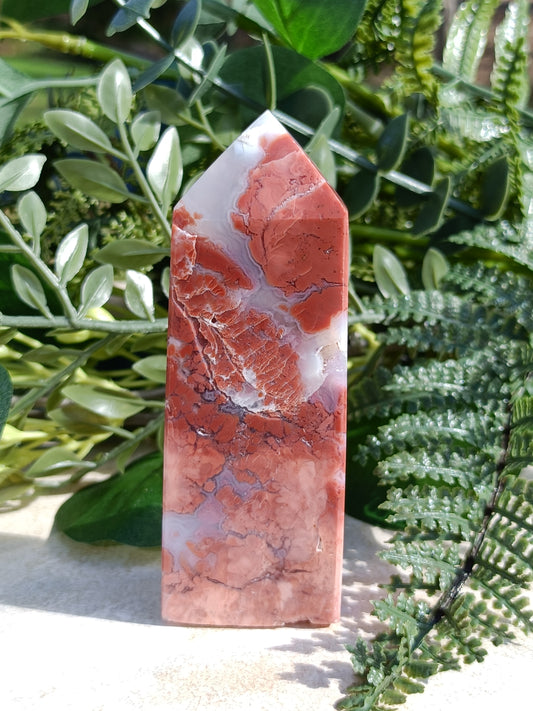 Pink Lace Agate Point #62 – Gentle Calm, Emotional Healing and Heart Comfort