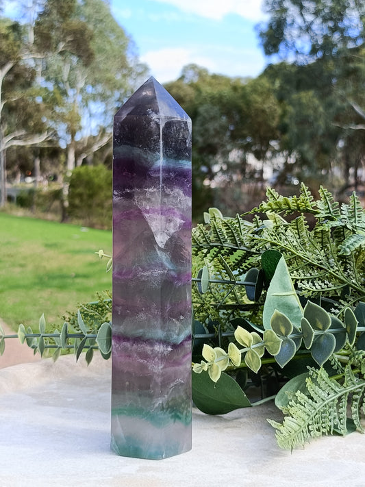Rainbow Fluorite Tower #256 – Clarity, Balance and Spiritual Harmony