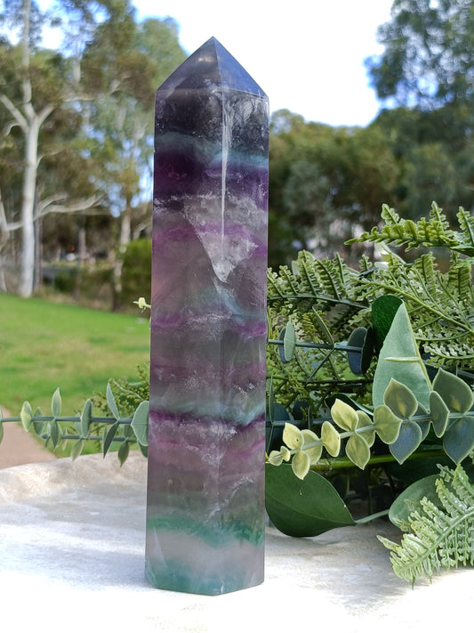 Rainbow Fluorite Tower #256 – Clarity, Balance and Spiritual Harmony