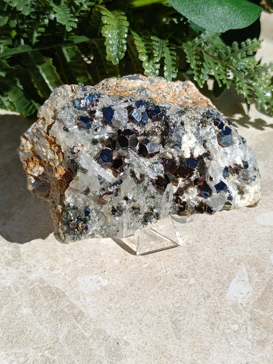 Rainbow Pyrite and Clear Quartz Cluster #325
