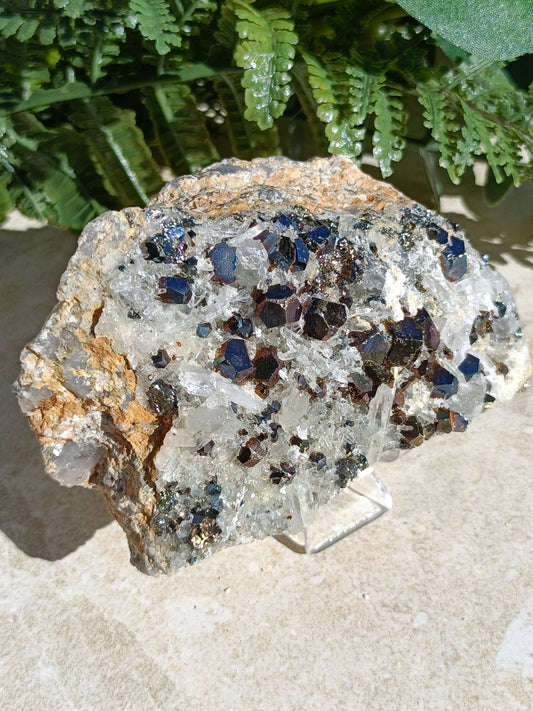 Rainbow Pyrite and Clear Quartz Cluster #325