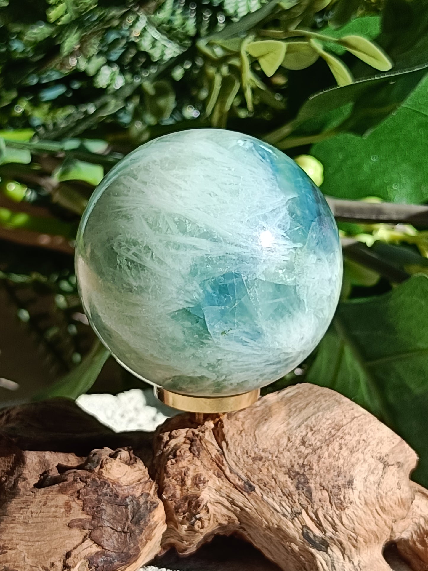 Feather Fluorite Sphere #C4 – Clarity, Flow and Divine Protection