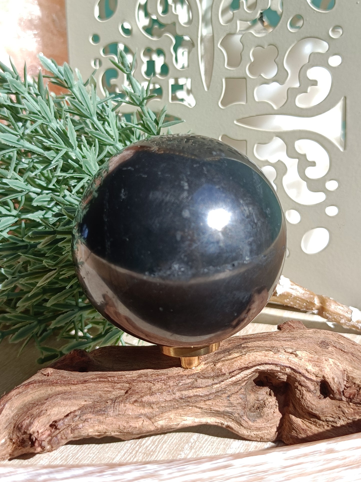 Shungite Sphere #B8 – Protection, Purification and Energetic Balance