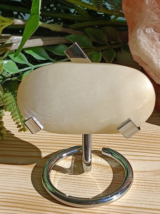Moonstone Palm Stone #D6 – Crystal for Intuition, Emotional Balance & New Beginnings | Third Eye & Crown Chakra Stone
