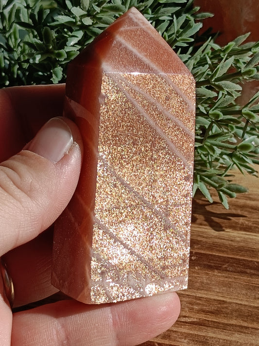 Sunstone Tower #H6 – Confidence Crystal for Joy, Motivation & Personal Power | Solar Plexus Chakra Stone