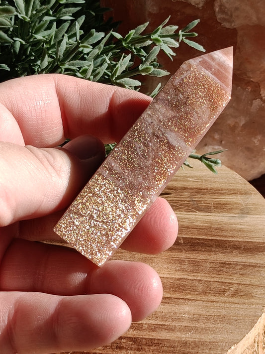 Sunstone Tower #H9 – Confidence Crystal for Joy, Motivation & Personal Power | Solar Plexus Chakra Stone