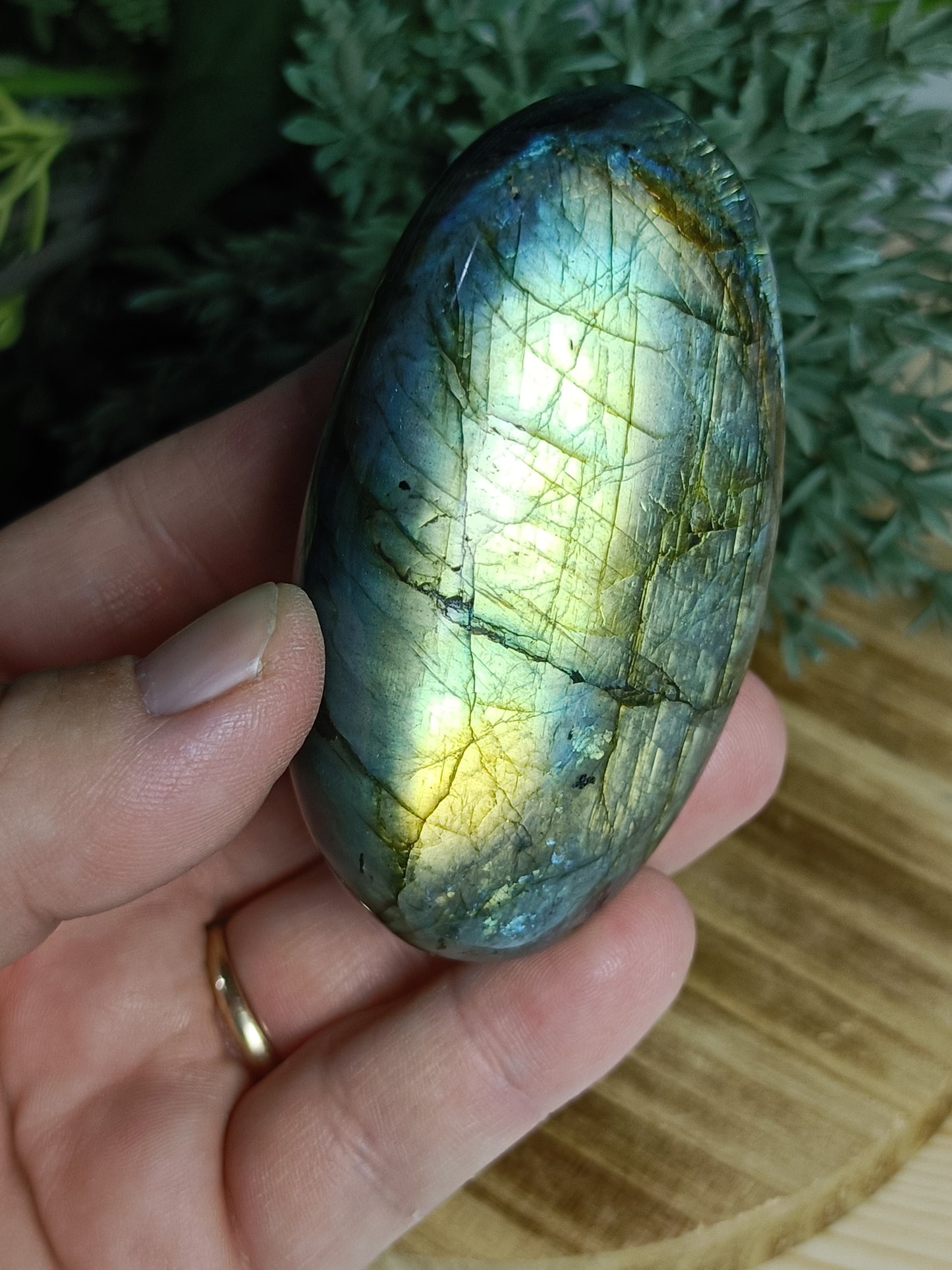 Labradorite Palm Stone #E8 – Intuition, Transformation and Inner Magic